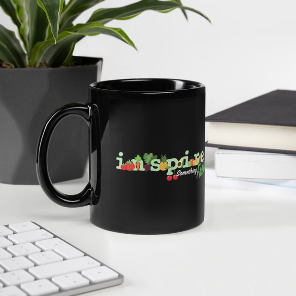 inspire Something Fresh Black Glossy Mug