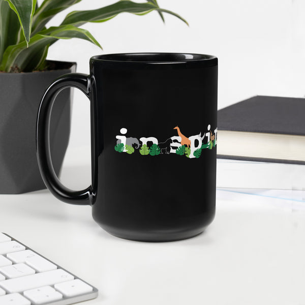 inspire Wildlife Theme Black Glossy Mug