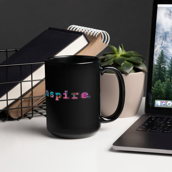 inspire Graffiti Black Glossy Mug