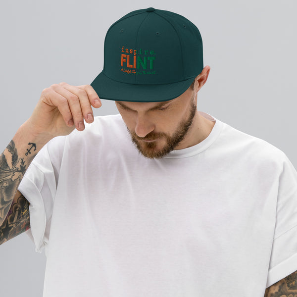 inspire Flint Orange and Green Snapback Hat