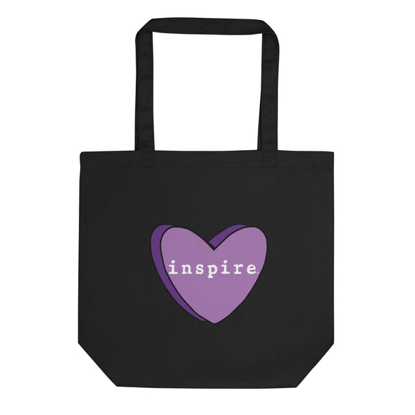 inspire Purple Heart Eco Tote Bag