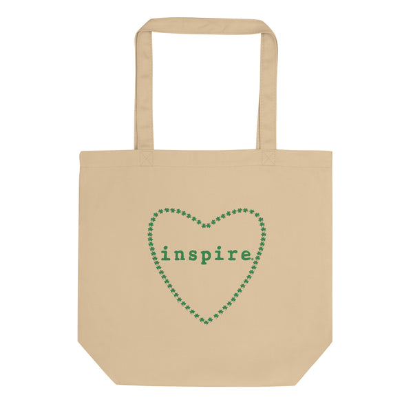 inspire Shamrock Heart Outline Eco Tote Bag