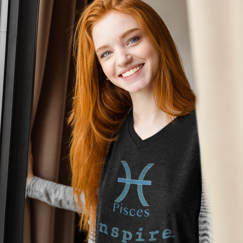 inspire Pisces Zodiac Women’s recycled v-neck t-shirt