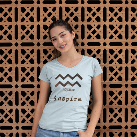 inspire Aquarius Women’s recycled v-neck t-shirt