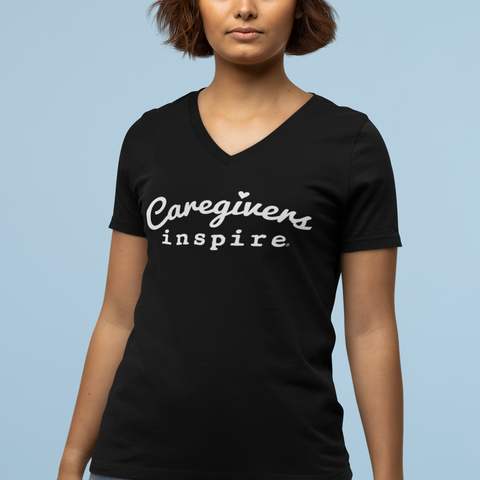inspire Caregivers Women’s recycled v-neck t-shirt