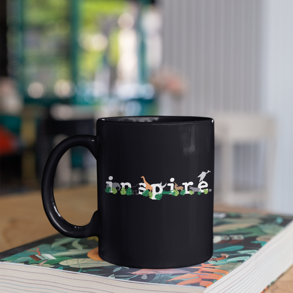 inspire Wildlife Theme Black Glossy Mug