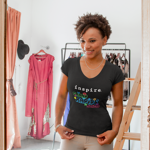 inspire Grand Rapids Color Women’s recycled v-neck t-shirt