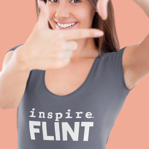 inspire Flint Women’s recycled v-neck t-shirt