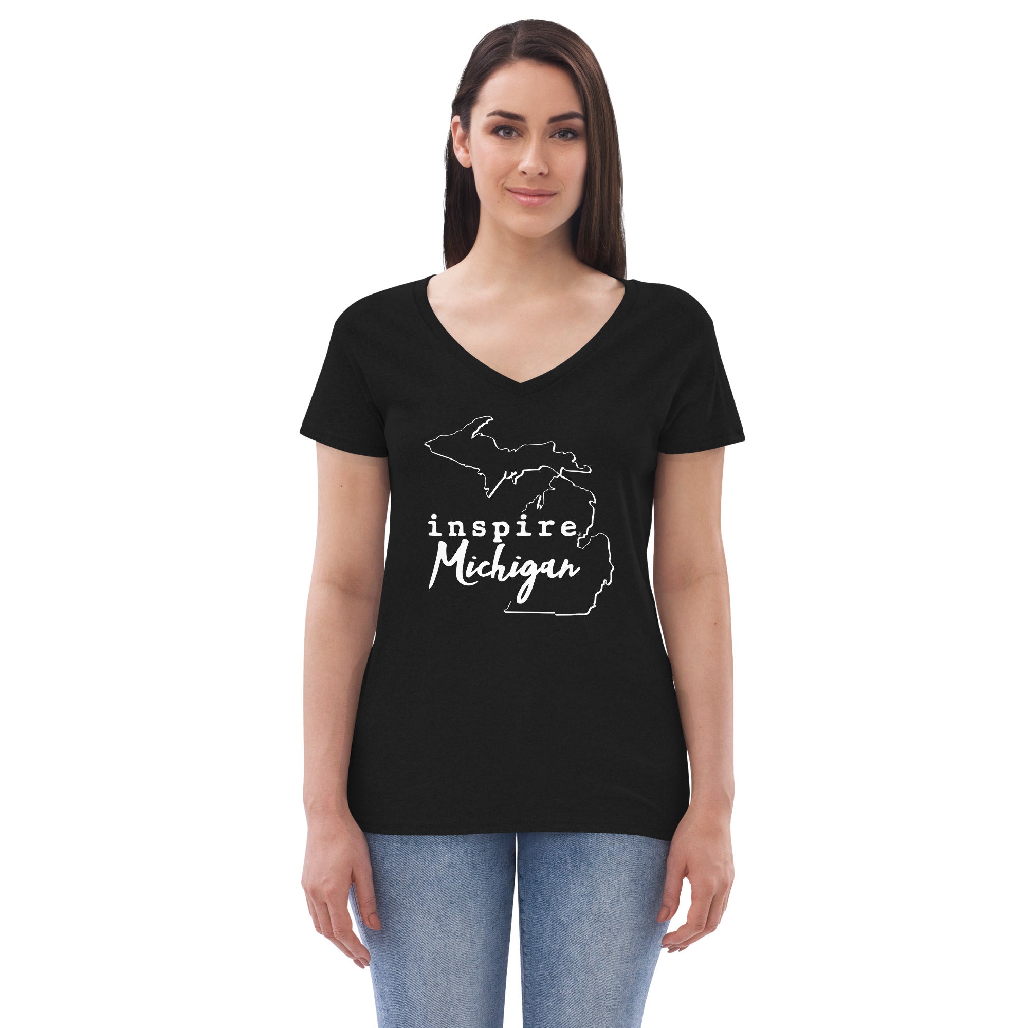 inspire Michigan Women’s recycled v-neck t-shirt