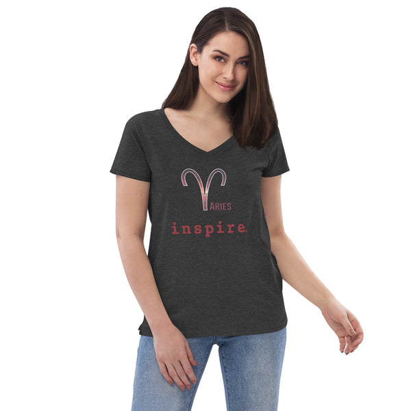 inspire Aries Zodiac Women’s recycled v-neck t-shirt