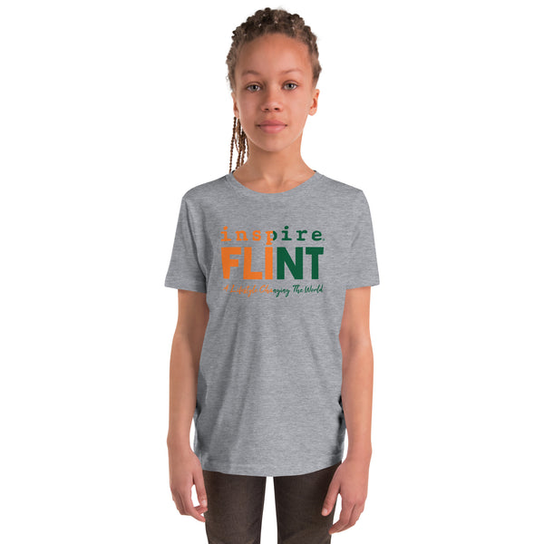 inspire Green and Orange Youth Short Sleeve T-Shirt