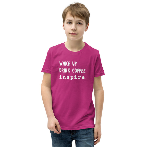 inspire But Coffee First Youth Short Sleeve T-Shirt