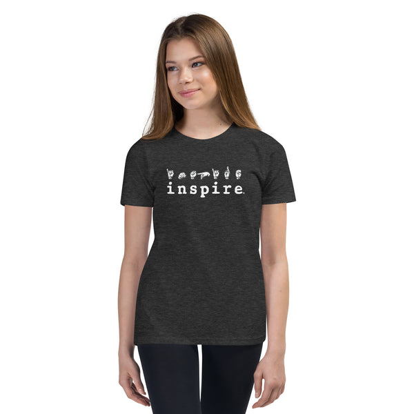 inspire ASL American Sign Language Youth Short Sleeve T-Shirt