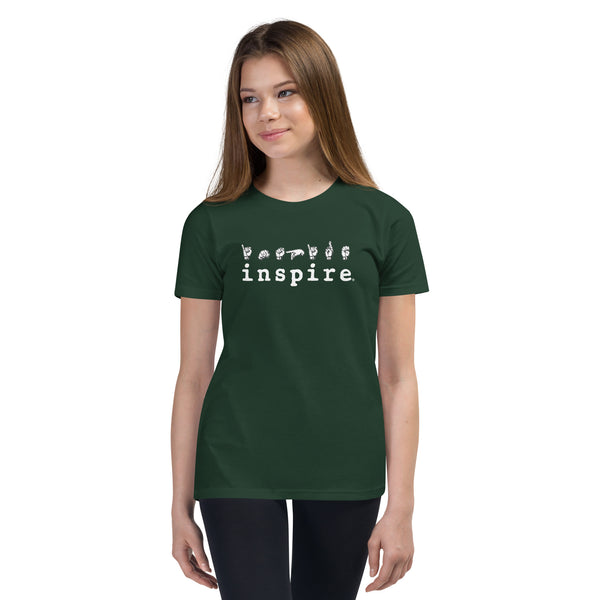 inspire ASL American Sign Language Youth Short Sleeve T-Shirt