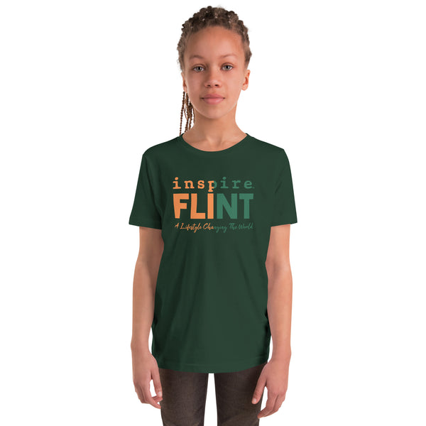 inspire Green and Orange Youth Short Sleeve T-Shirt