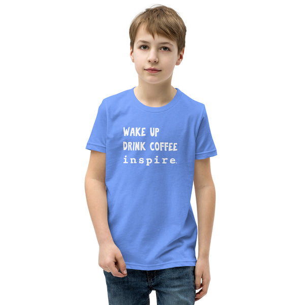 inspire But Coffee First Youth Short Sleeve T-Shirt