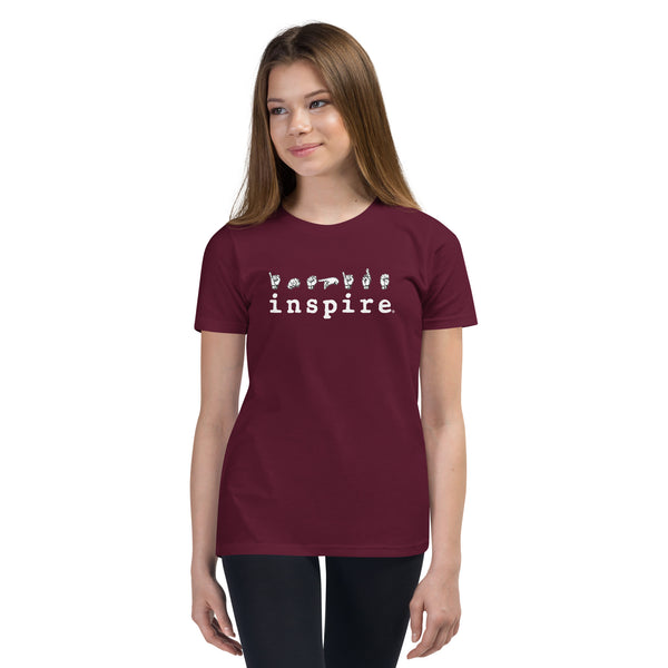 inspire ASL American Sign Language Youth Short Sleeve T-Shirt