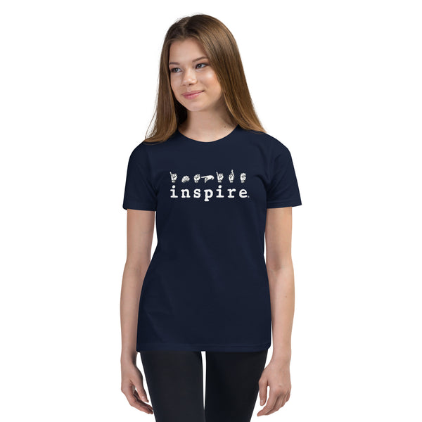 inspire ASL American Sign Language Youth Short Sleeve T-Shirt