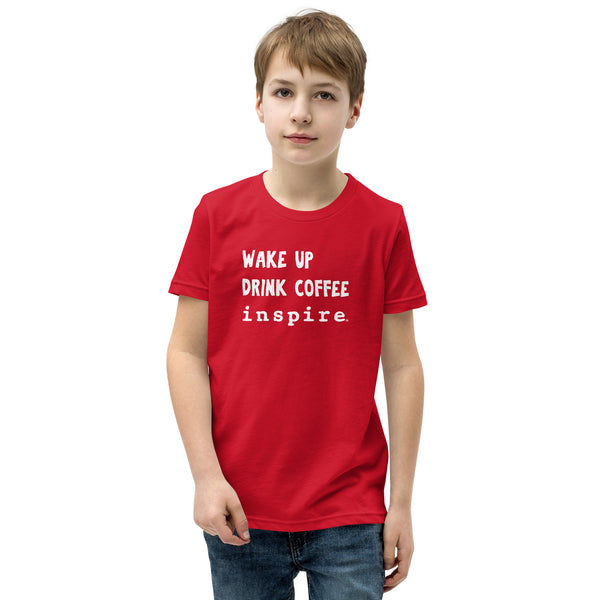 inspire But Coffee First Youth Short Sleeve T-Shirt