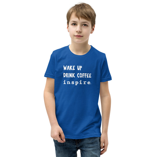 inspire But Coffee First Youth Short Sleeve T-Shirt
