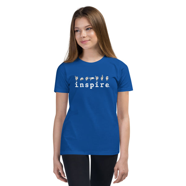 inspire ASL American Sign Language Youth Short Sleeve T-Shirt