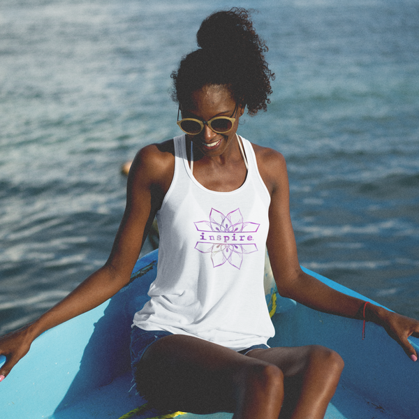 inspire Lotus Flower Women's Racerback Tank