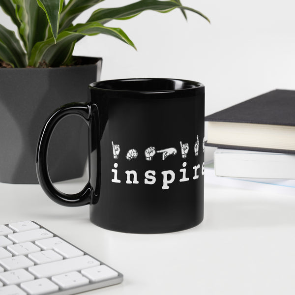 inspire ASL Black Glossy Mug