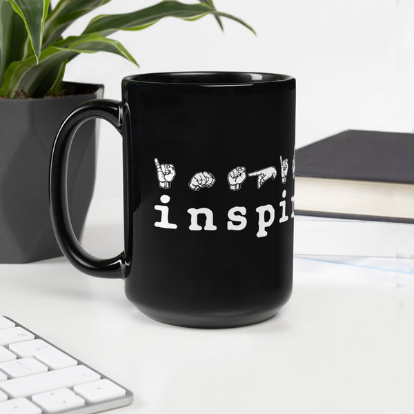 inspire ASL Black Glossy Mug