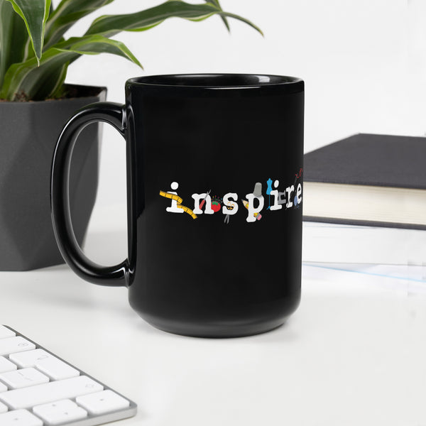 inspire Seamstress Black Glossy Mug