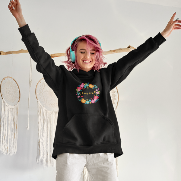 inspire Floral Wreath Unisex Hoodie