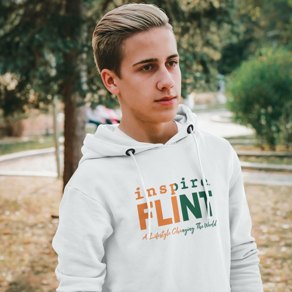 inspire Flint Green and Orange Unisex Hoodie