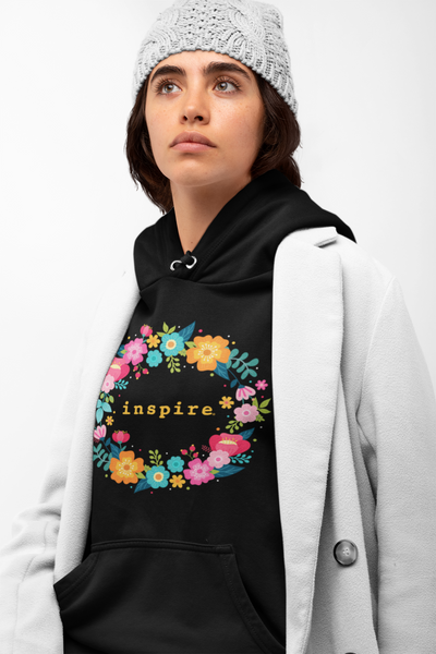 inspire Floral Wreath Unisex Hoodie