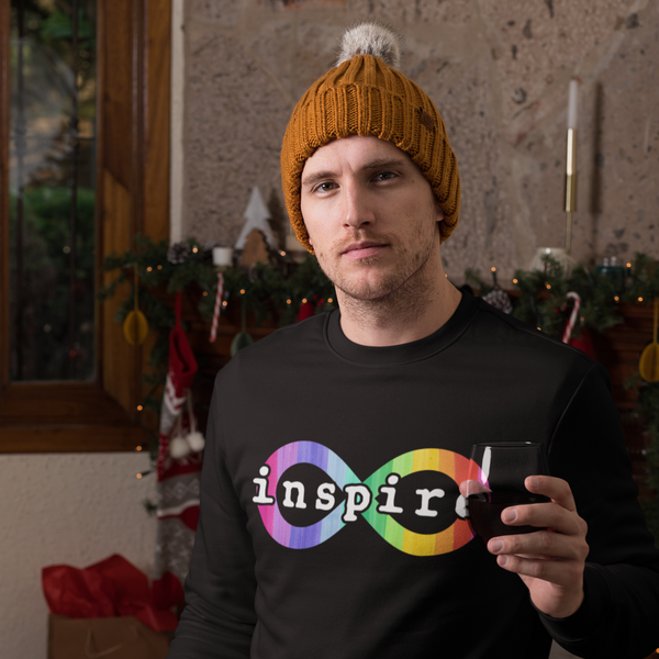 inspire Neurodiversity Awareness Rainbow Infinity Unisex Crewneck