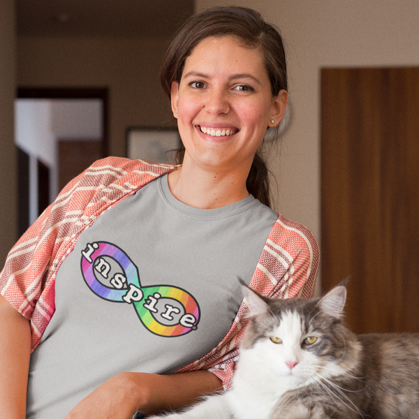 inspire Neurodiversity Awareness Rainbow Infinity Short-Sleeve Unisex T-Shirt