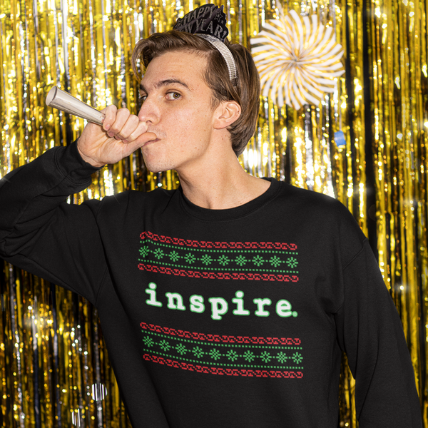 inspire Ugly Christmas Holiday Themed Unisex Crewneck