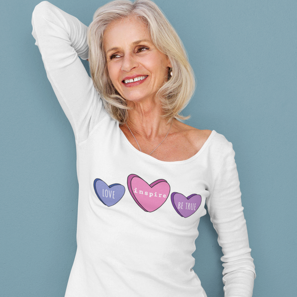 inspire Candy Hearts Unisex Long Sleeve Shirt
