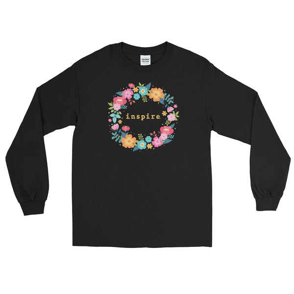 inspire Floral Wreath Unisex Long Sleeve Shirt