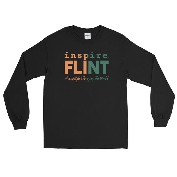 inspire Flint Green and Orange Men’s Long Sleeve Shirt