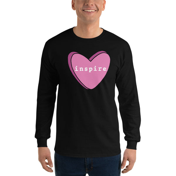 inspire Pink Candy Heart Unisex Long Sleeve Shirt