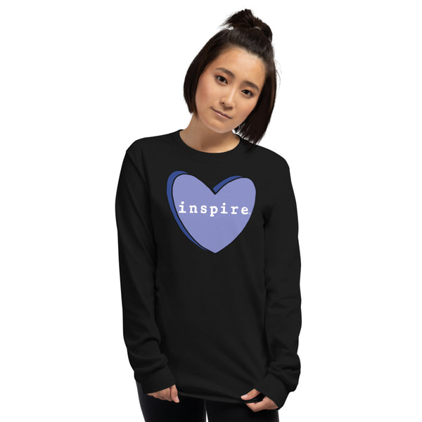 inspire Blue Candy Heart Unisex Long Sleeve Shirt