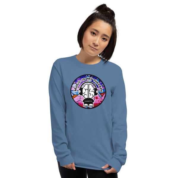 inspire Music Is My Therapy  Colored Unisex Long Sleeve Shirt
