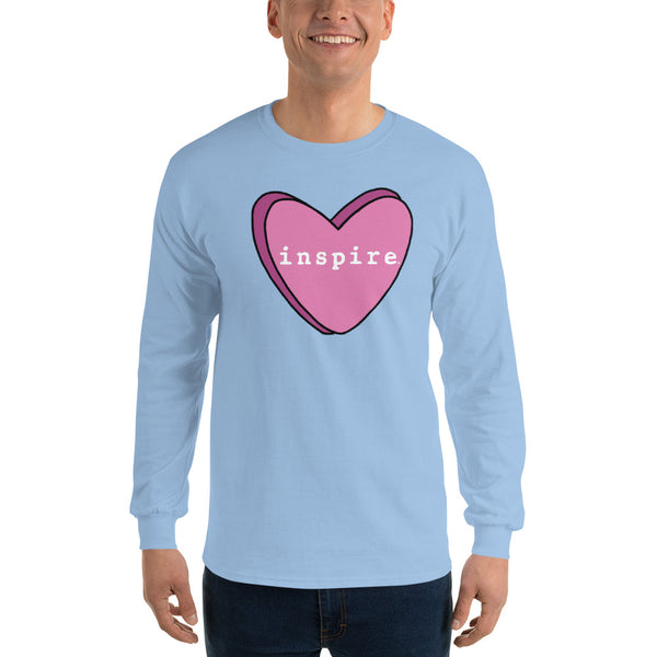inspire Pink Candy Heart Unisex Long Sleeve Shirt