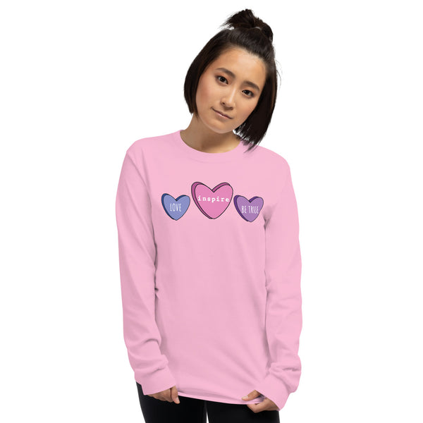 inspire Candy Hearts Unisex Long Sleeve Shirt