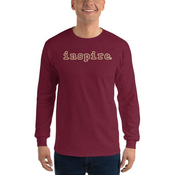 inspire Tan and Black Unisex Long Sleeve Shirt