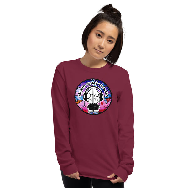 inspire Music Is My Therapy  Colored Unisex Long Sleeve Shirt