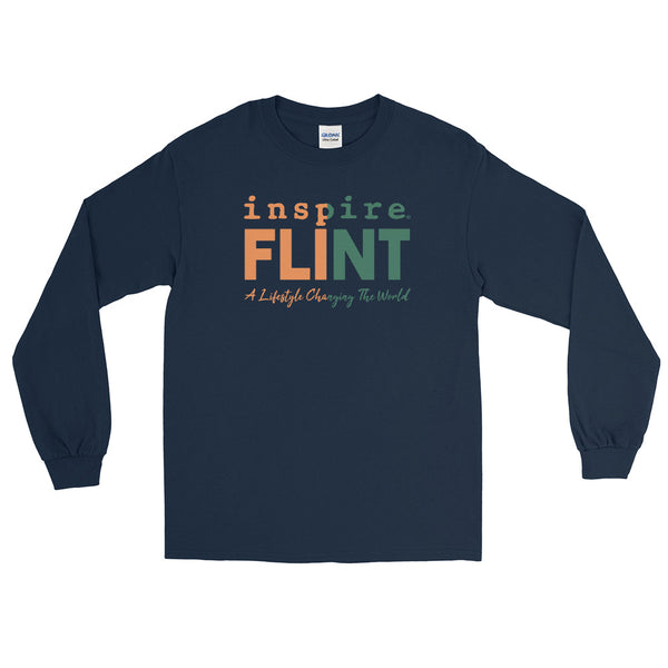 inspire Flint Green and Orange Men’s Long Sleeve Shirt