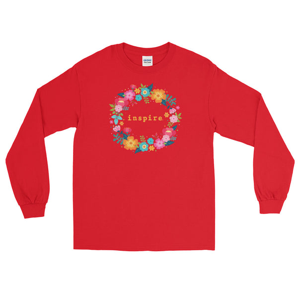 inspire Floral Wreath Unisex Long Sleeve Shirt