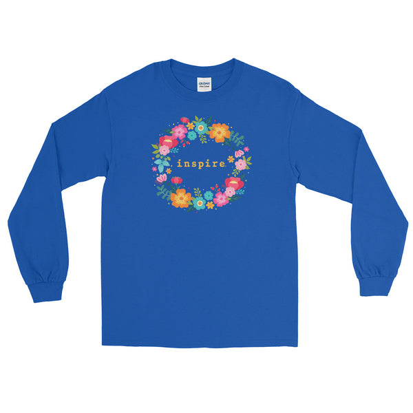 inspire Floral Wreath Unisex Long Sleeve Shirt