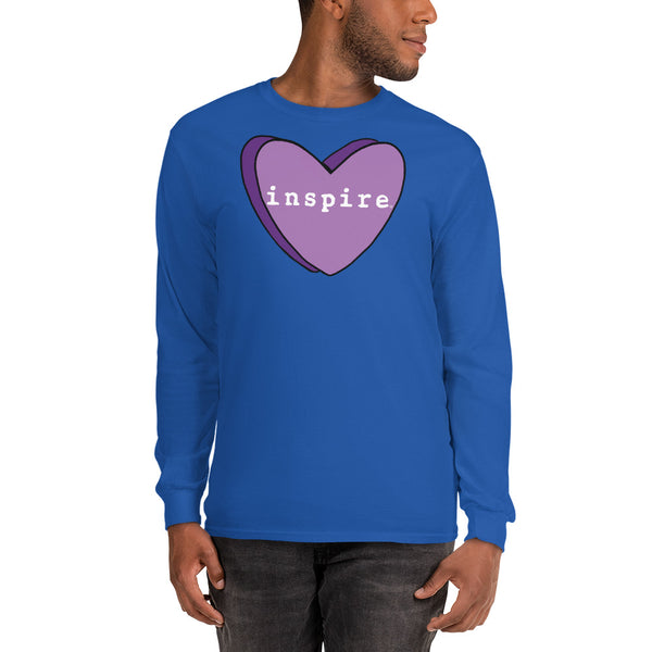 inspire Purple Candy Heart Unisex Long Sleeve Shirt