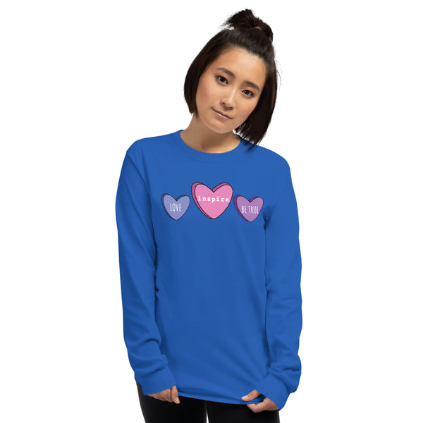 inspire Candy Hearts Unisex Long Sleeve Shirt